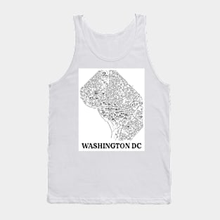 Washington DC Street Map Art Tank Top